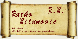 Ratko Milunović vizit kartica